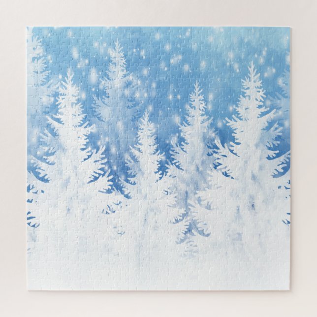 Puzzle Wonderland d'hiver, Pins Trees, Forêt (Vertical)