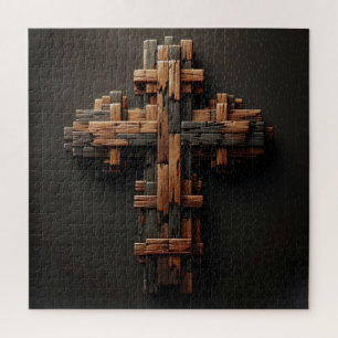 Puzzle Wood Cross