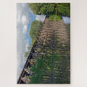 Puzzle Wooden Train Trestle Over a River (Vertical)
