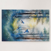 Puzzle Woodland Bluebirds Scenic Forest (Horizontal)