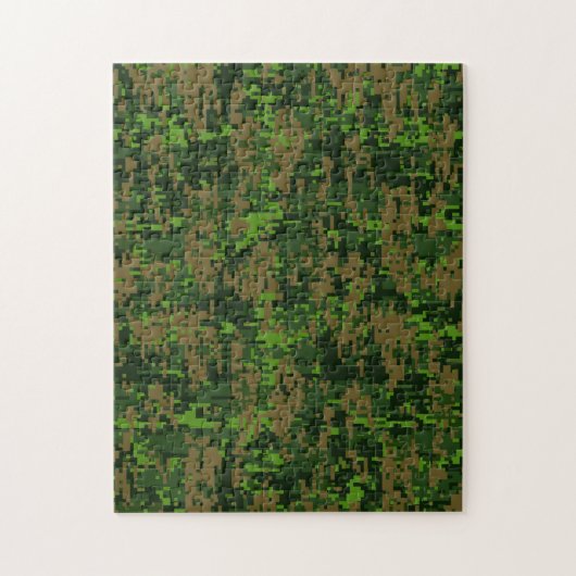 Puzzle Woodland Style Digital Camouflage Accent Decor (Vertical)
