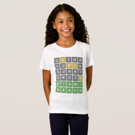 Puzzle Wordle "Miami Beach" T-shirt 4 (Devant entier)