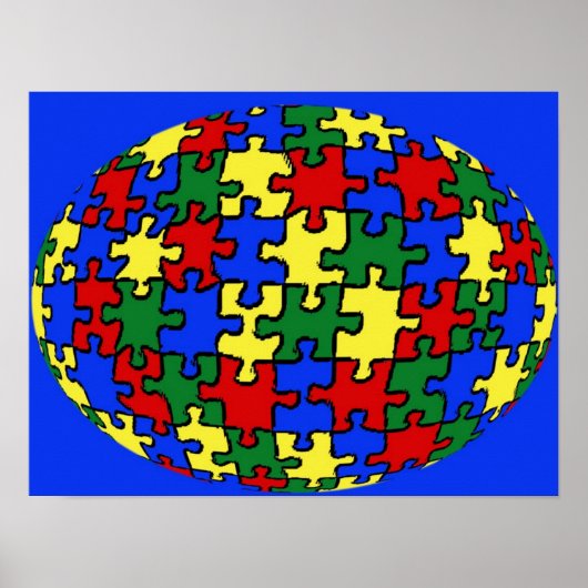 Puzzle World Kaart Poster (Voorkant)