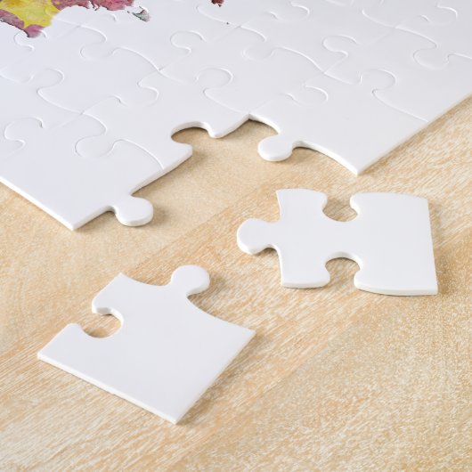 Puzzle World map in watercolor (Côté)