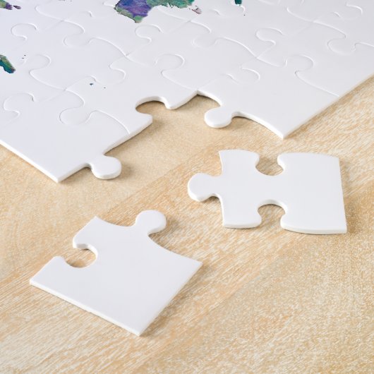 Puzzle World map in watercolor (Côté)