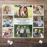 Puzzle World's Greatest Grandpa Photo Collage Custom<br><div class="desc">Give the world's greatest grandpa a fun custom photo collage jigsaw puzzle that he will treasure and enjoy. You can personalize with eight family photos of grandchildren,  children,  other family members,  pets,  etc.,  and customize whether he is called "Grandpa, " "Papa, " "Abuelo, " etc.,  and add  names.</div>