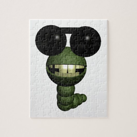 Puzzle Wurm mit Sonnenbrille (Vertical)