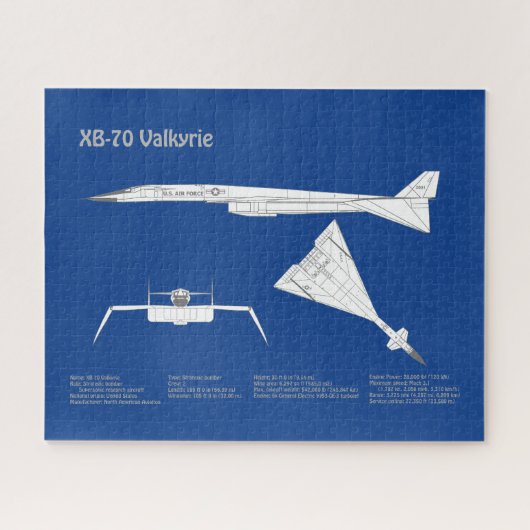 Puzzle XB-70 Valkyrie - Plan de plan d'avion ABD (Horizontal)