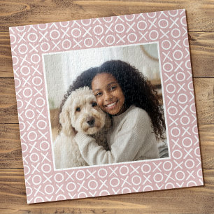 Puzzle XOXO Câlins et Bisous Photo personnalisée Rose Pou