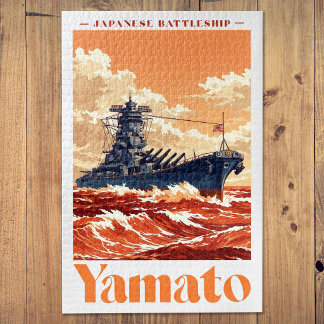 Puzzle Yamato Japanese Battleship Vintage Maritime Poster