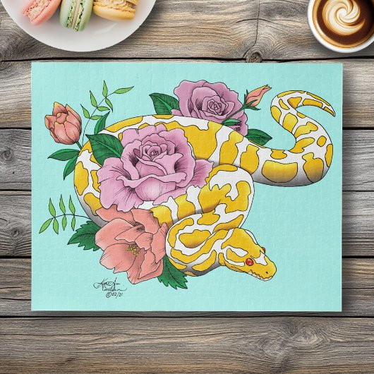 Puzzle Yellow Albino Ball Python