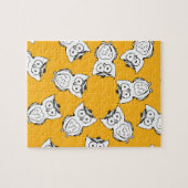 Puzzle Yellow Cute Animal Pattern (Horizontal)