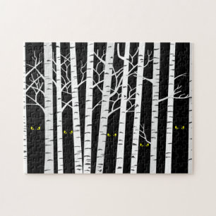 Puzzle Yellow Halloween éffrayant Yellow Eyes dans la for