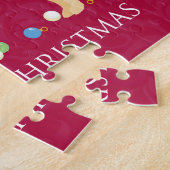 Puzzle Yellow Labrador Retriever Joyeux Noël Design (Côté)