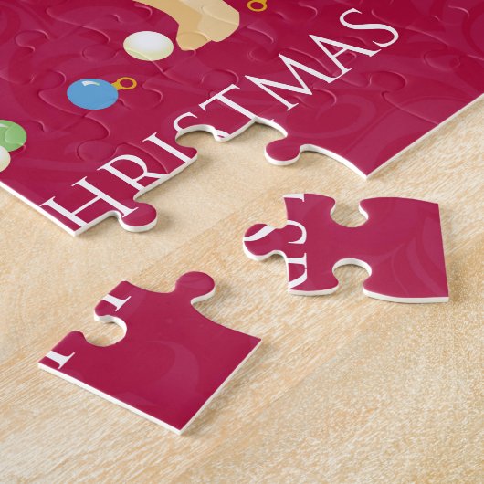 Puzzle Yellow Labrador Retriever Joyeux Noël Design (Côté)
