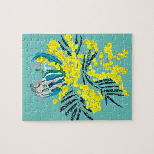 Puzzle Yellow Wattle Mimosa (Horizontal)