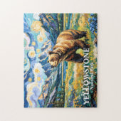 Puzzle Yellowstone National Park Bear Landscape Van Gogh (Vertical)