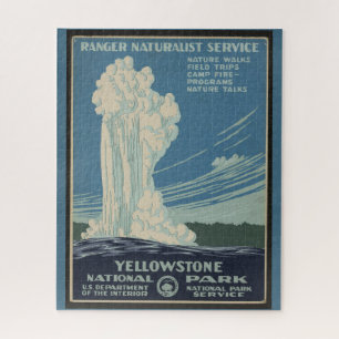 Puzzle Yellowstone Old Faithouse Poster vintage de parc