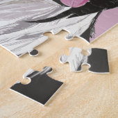 Puzzle yeux bruns noirs et blancs (Côté)