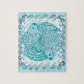 Puzzle Yin Yang Carpe Koï Bleue (Vertical)