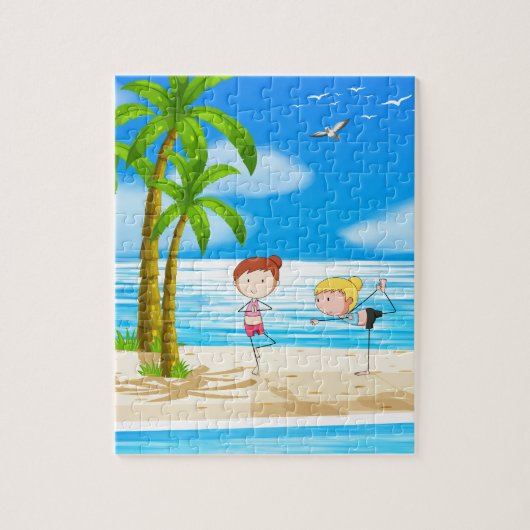 Puzzle Yoga et plage (Vertical)