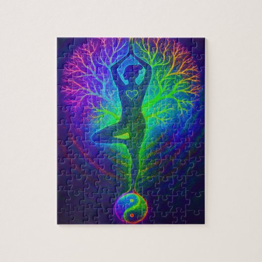 Puzzle Yoga Tree Paix Arc-en-ciel (Vertical)