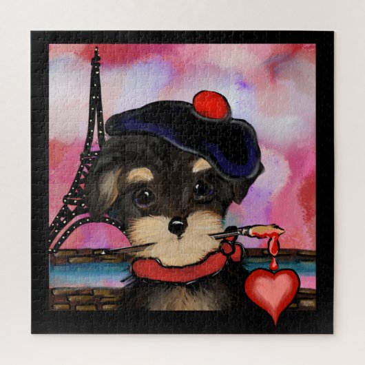PUZZLE YORKIE POO ARTISTE À PARIS (Vertical)