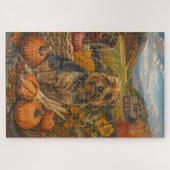 Puzzle Yorkipod Chien automne récolte Thanksgiving (Horizontal)