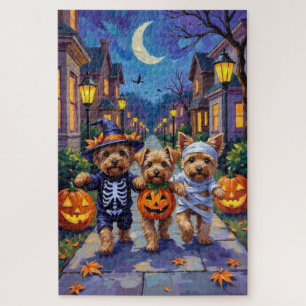Puzzle Yorkipoo Trick-or-Treating en costumes d'Halloween