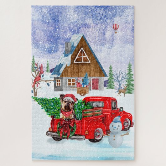 Puzzle Yorkshire Terrier Chien dans la livraison de Noël (Vertical)