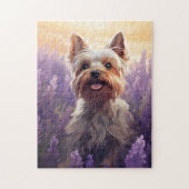 Puzzle Yorkshire Terrier dans le champ Lavender (Vertical)