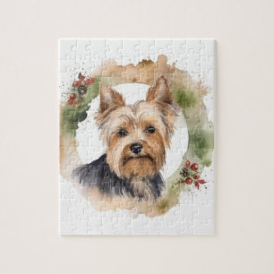 Puzzle Yorkshire Terrier Fête de la couronne de Noël Coup