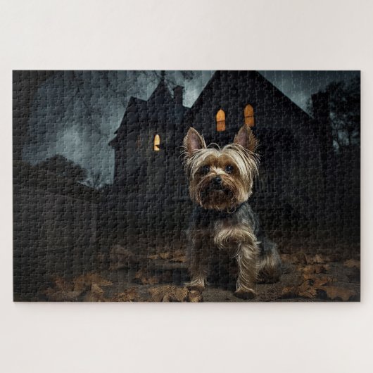 Puzzle Yorkshire Terrier Halloween Épouvantable (Horizontal)