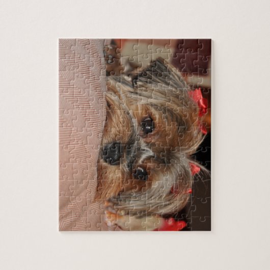 Puzzle Yorkshire Terrier mignon Yorkie avec les arcs (Vertical)