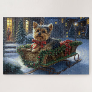 Puzzle Yorkshire Terrier Saison de Noël festive