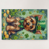 Puzzle Yorkshire Terrier St Patrick’s Day Chien Chanceux (Horizontal)