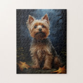 Puzzle Yorkshire terrier sur la nuit lune (Vertical)