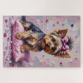 Puzzle Yorkshire Terrier Valentine's Day Glittering Heart (Horizontal)