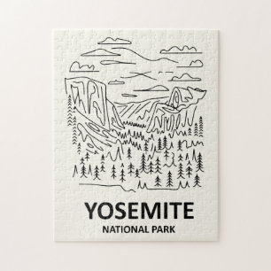 Puzzle Yosemite National Park Line Art