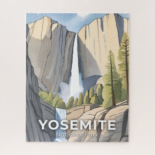 Puzzle Yosemite National Park | Watercolor Travel (Vertical)