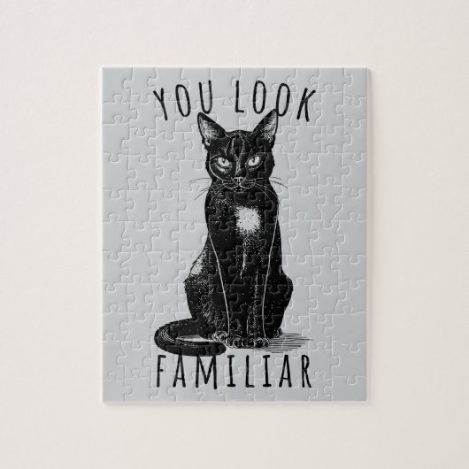 Puzzle You Look Familiar Witches Black Cat (Vertical)