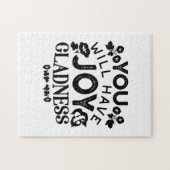 Puzzle You Will Have Joy and Gladness Inspirational Quote (Horizontal)