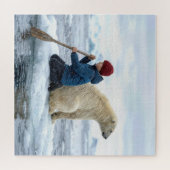 Puzzle Young Boy on Ice Rescuing a Polar Bear (Horizontal)