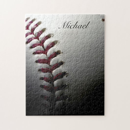 Puzzle Your Name Close-up Baseball - Sports Art (Vertical)