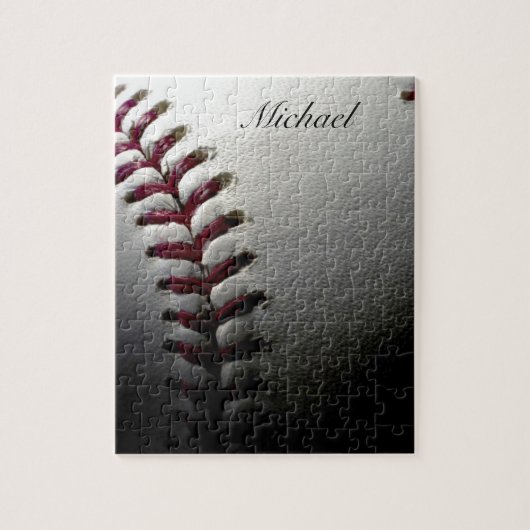 Puzzle Your Name Close-up Baseball - Sports Art (Vertical)