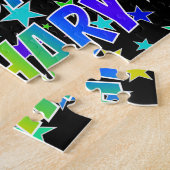Puzzle "ZACHARY" Prénom, Amusant "HEUREUX ANNIVERSAIRE" (Côté)