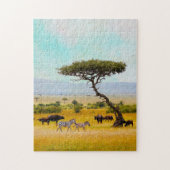 Puzzle Zebra African Savanna Animaux Voyage à l'extérieur (Vertical)