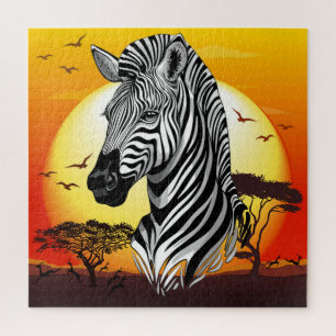 Puzzle Zebra African Savanna Wild Animal