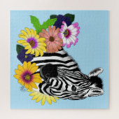 Puzzle Zebra Daisies bleu (Horizontal)