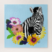 Puzzle Zebra Daisies bleu (Vertical)